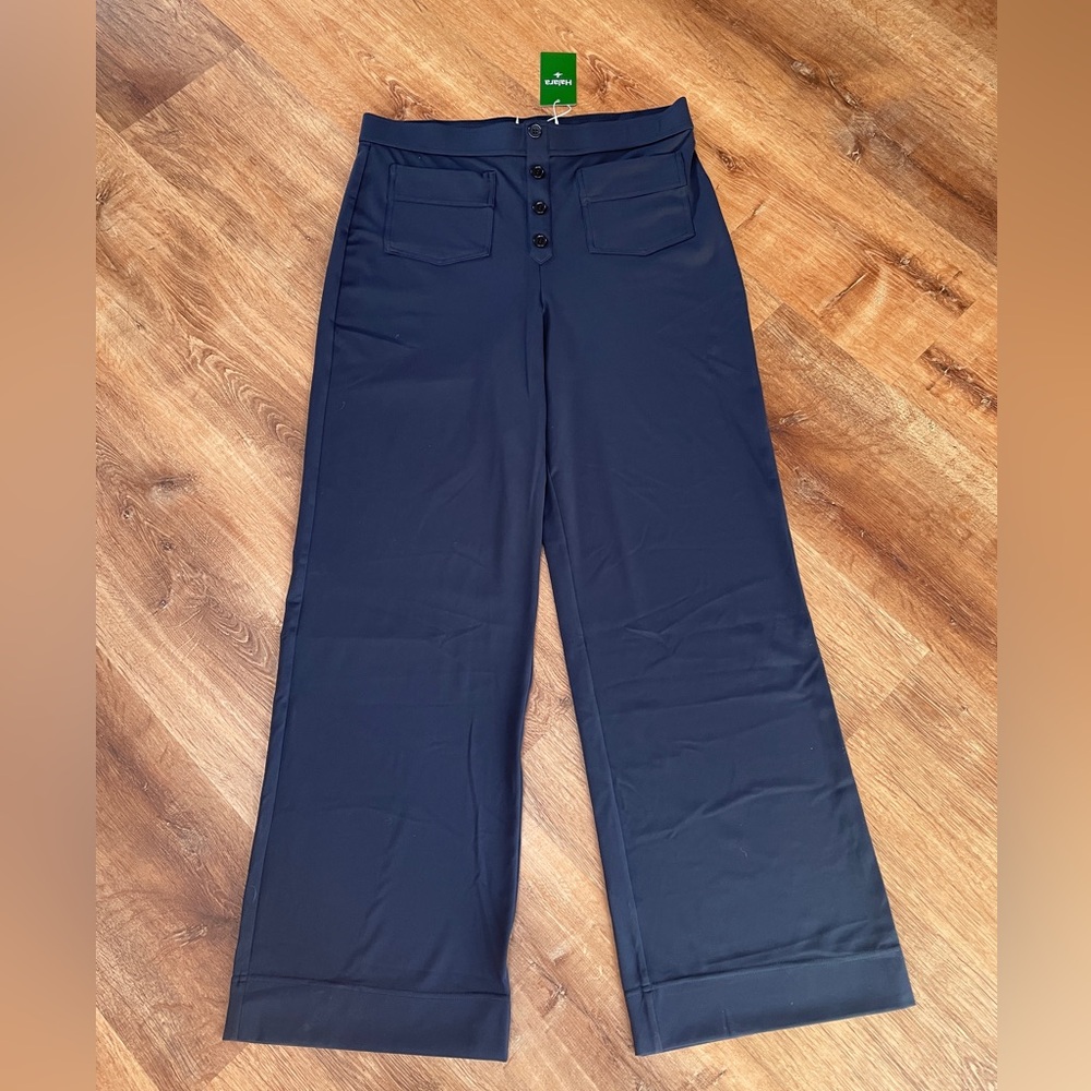 Halara DayStretch High Waisted Straight Leg Sailor Pants Size XLT Tall Blue Soft - Picture 3 of 8